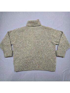 Dressbarn 18/20 Turtleneck Sweater Speckled Green Beige Wool Blend